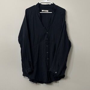 We The Free Charcoal Textured Top